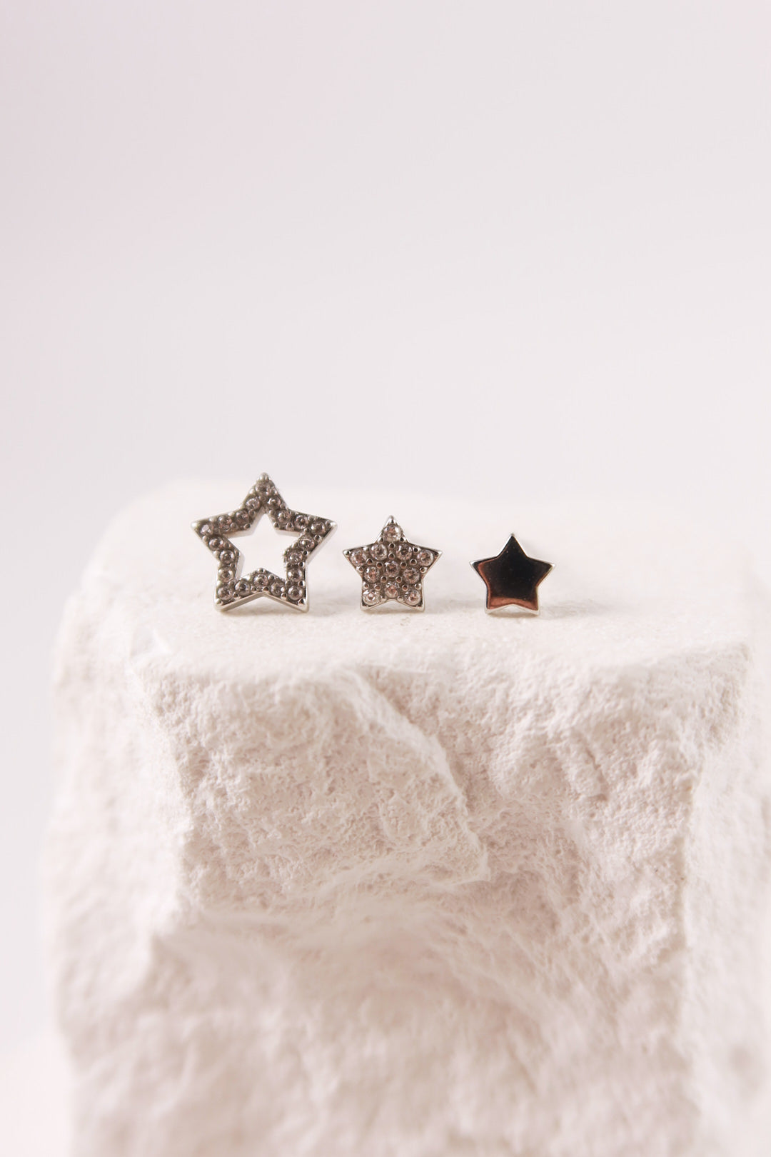 Set de 3 pendientes de estrella elegantes