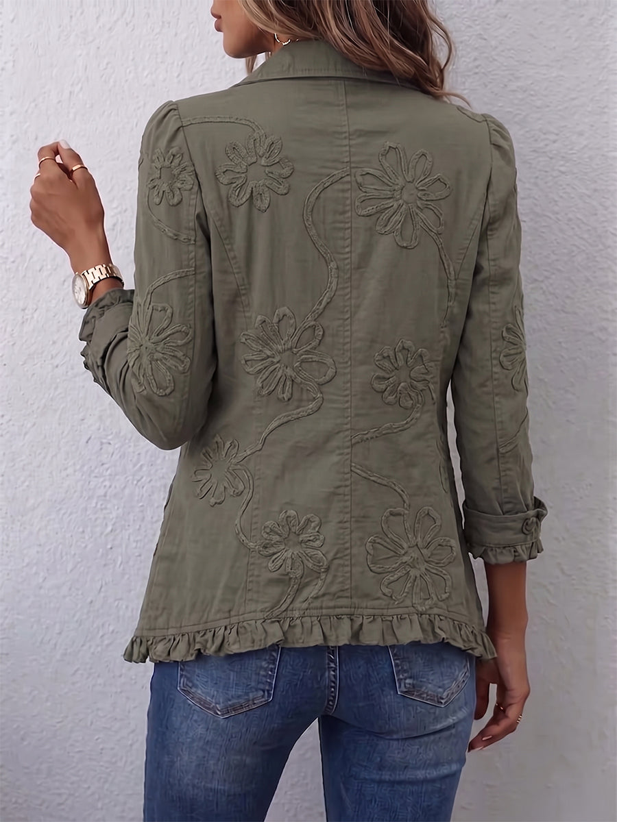 Assunta | Elegante Chaqueta Bordada con Volante