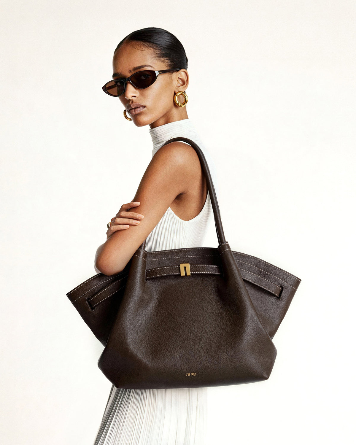 Bolso tote grande Hana – Marrón oscuro