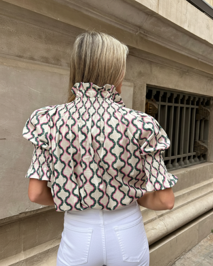 Blusa Saletta verde elegante