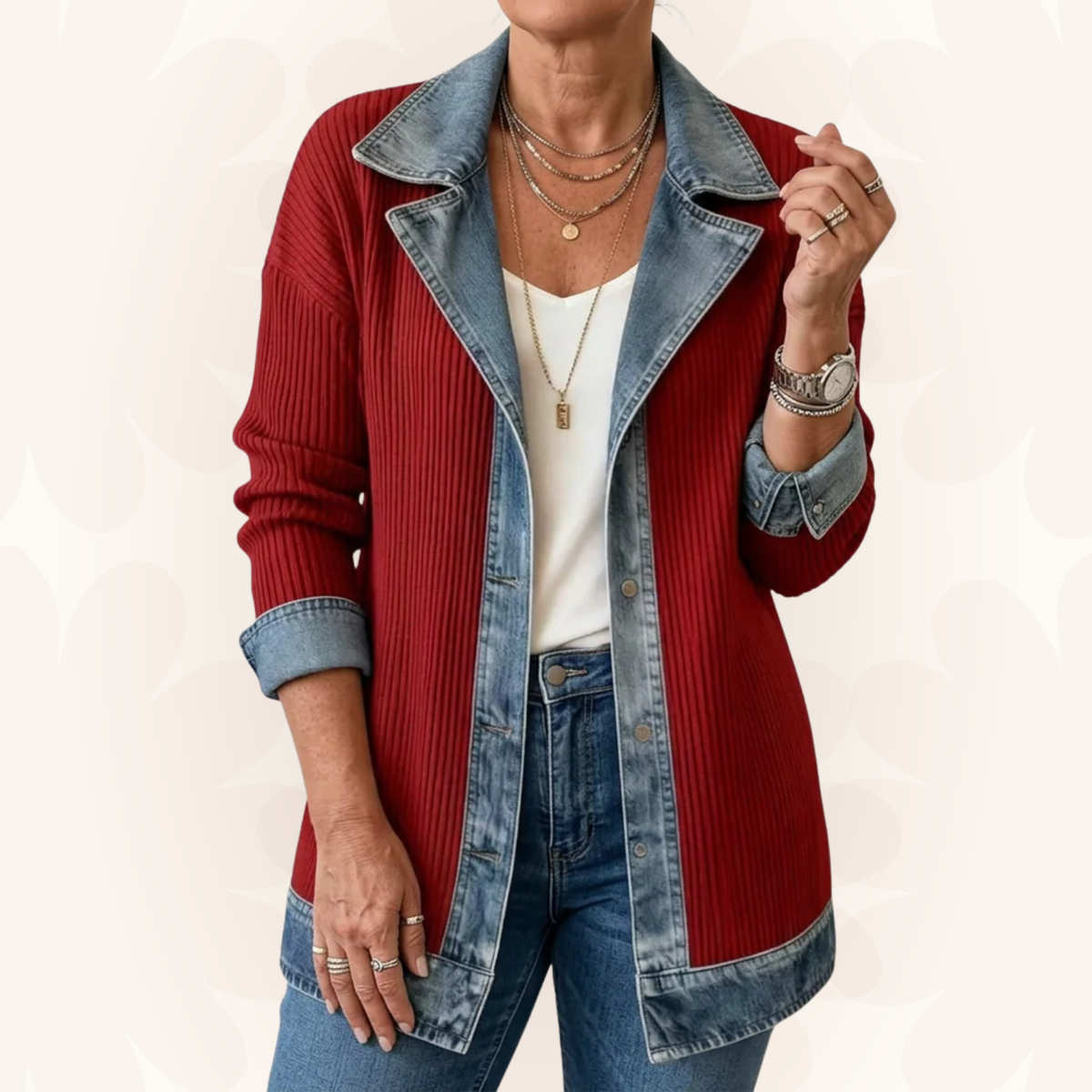 Teagan | Chaqueta elegante de materiales combinados