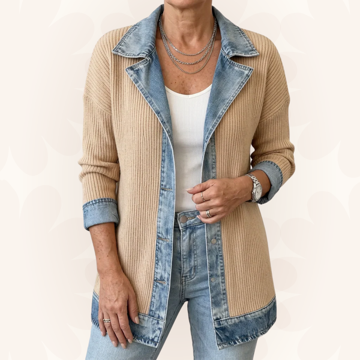 Teagan | Chaqueta elegante de materiales combinados