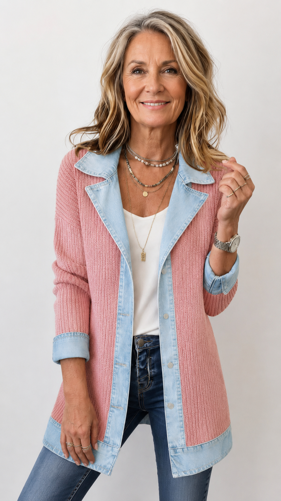 Teagan | Chaqueta elegante de materiales combinados