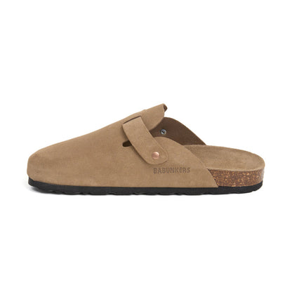 Zueco Palermo para Hombre en Ante Arena y Negro