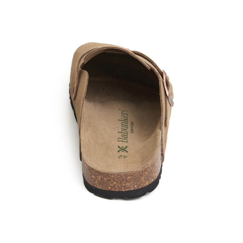 Zueco Palermo para Hombre en Ante Arena y Negro
