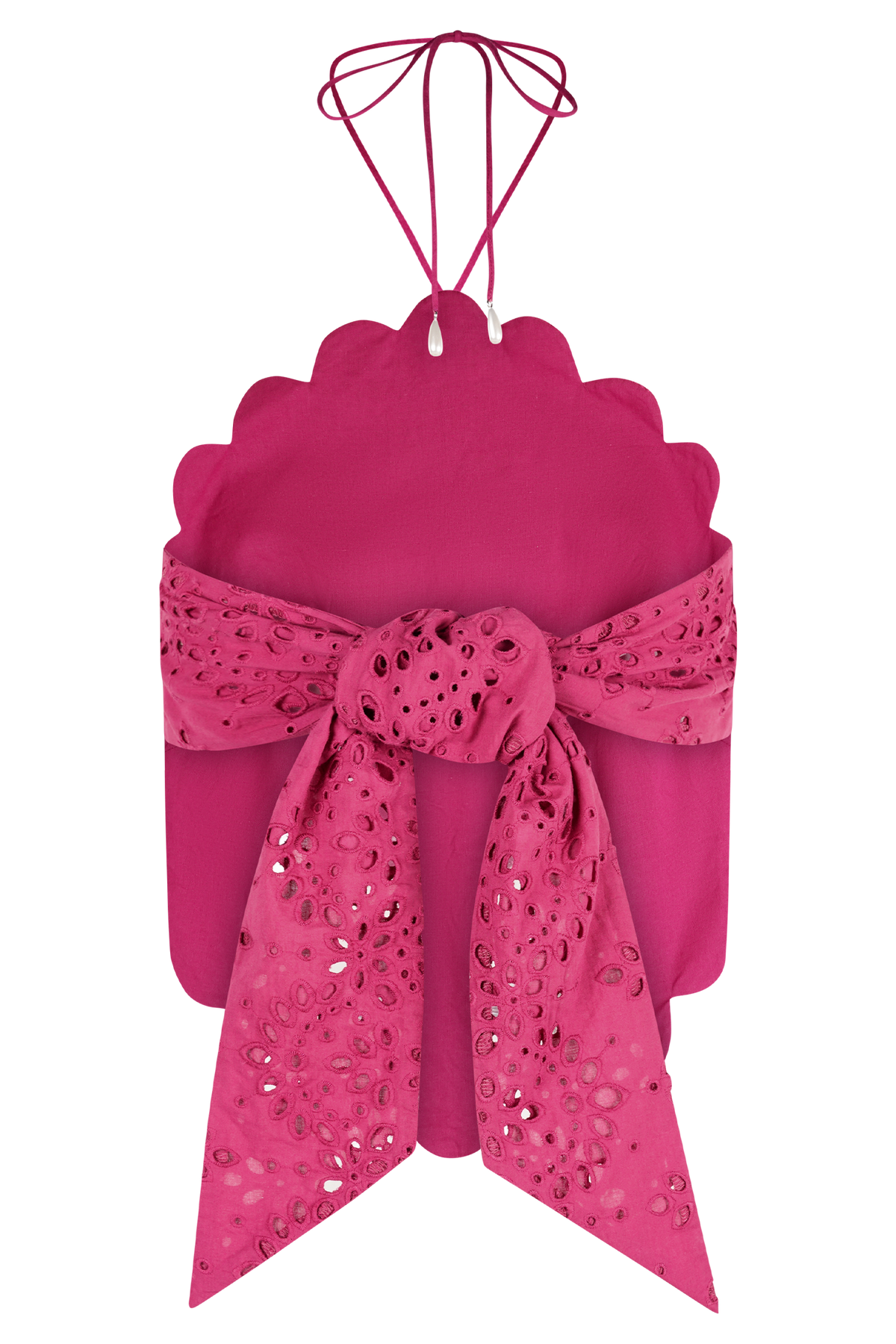 Top halter Kensley de broderie color fruta del dragón