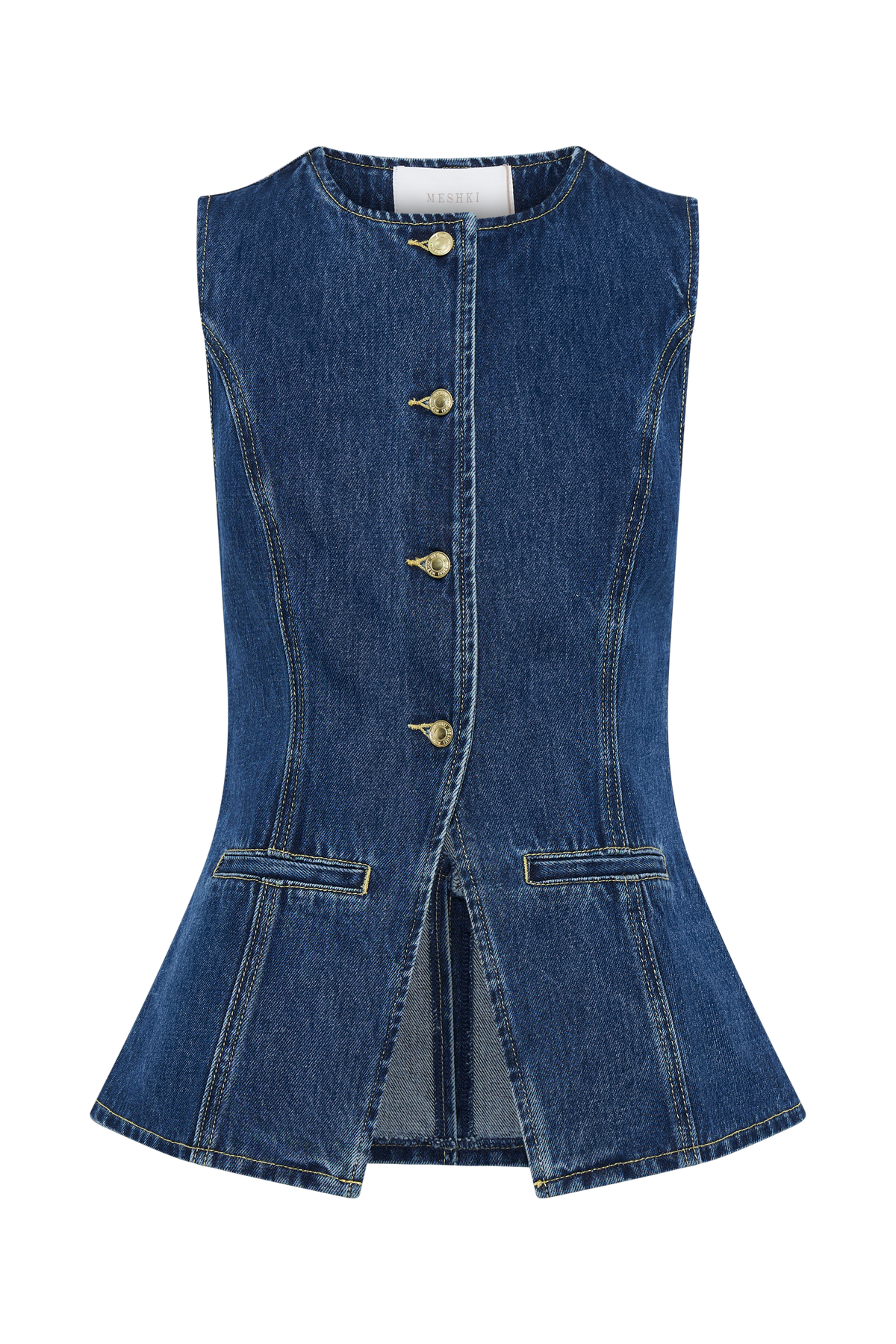 Camisa Abel de mezclilla azul oscuro con botones