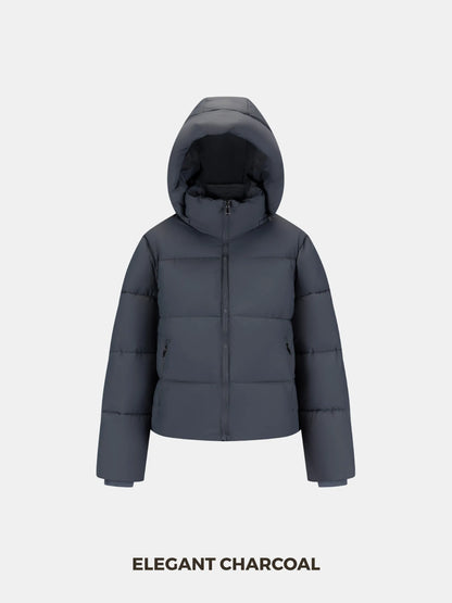 Chaqueta acolchada corta clásica WarmCore™ con capucha desmontable