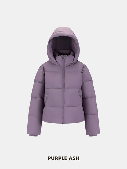 Chaqueta acolchada corta clásica WarmCore™ con capucha desmontable
