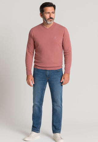 Pantalón vaquero de tiro alto con efecto desgastado T'estimu 117 - Azul medio