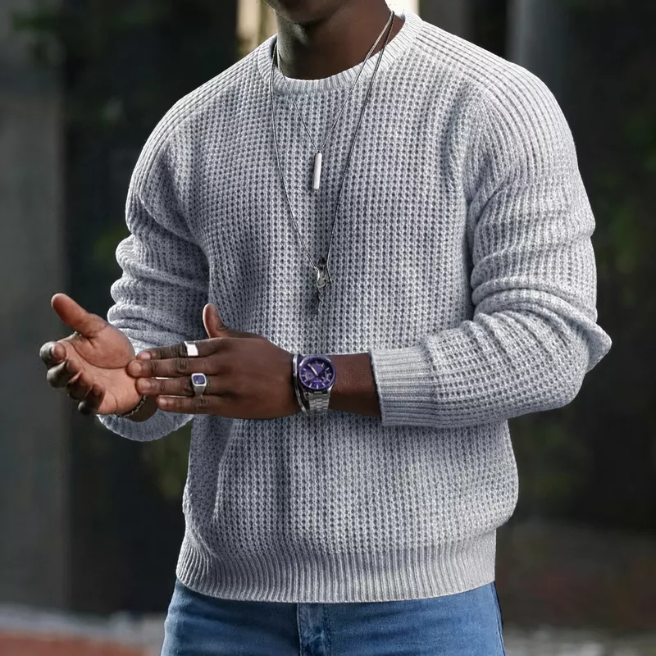 Suéter clásico de cuello redondo para hombre JMIERR: jersey informal suave de manga larga con ribetes acanalados, colección 2026, 50 % de descuento y envío gratis