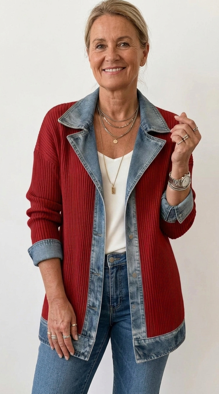 Teagan | Chaqueta elegante de materiales combinados