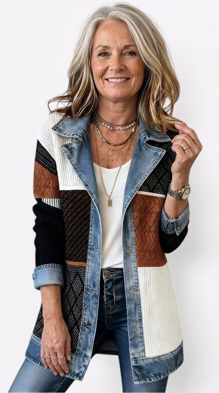 Teagan | Chaqueta elegante de materiales combinados
