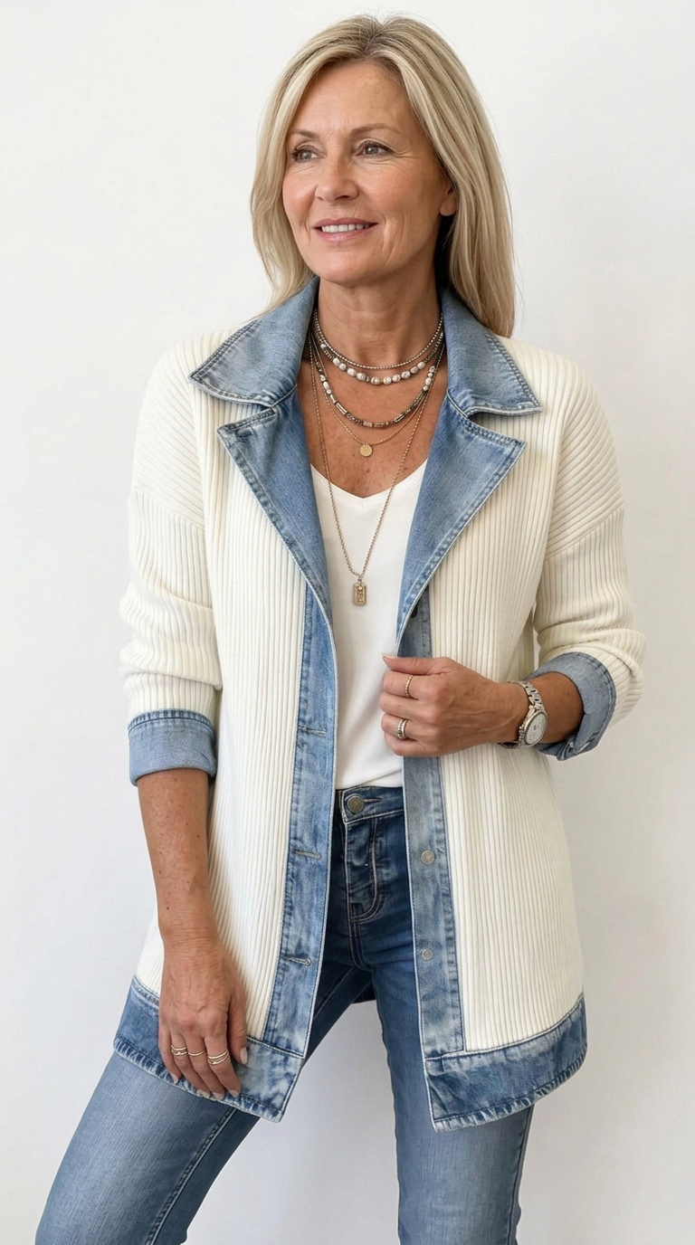 Teagan | Chaqueta elegante de materiales combinados