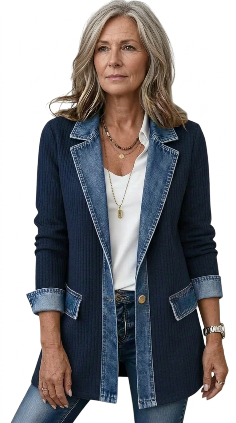 Teagan | Chaqueta elegante de materiales combinados