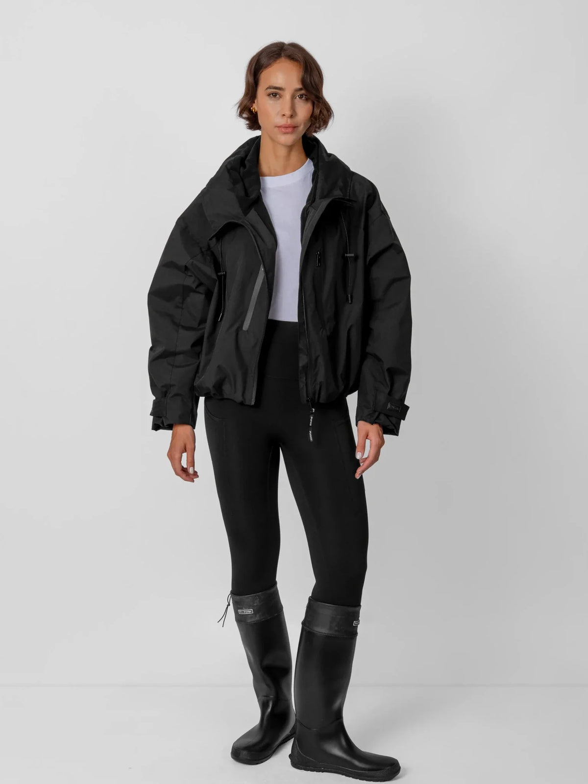 Chaqueta impermeable corta de corte oversize STM-TEX™ – Talla única