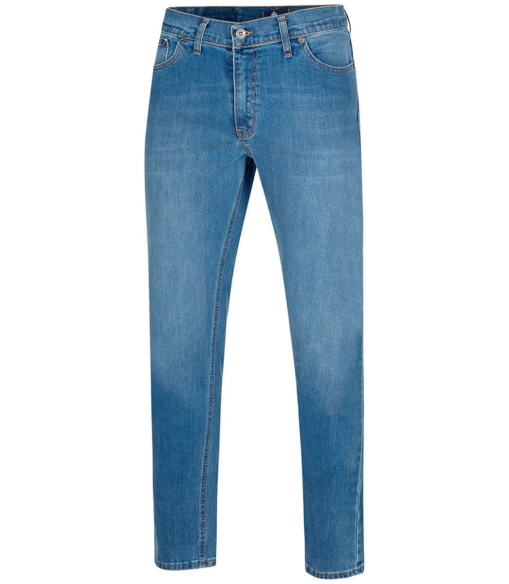 Pantalón vaquero de tiro alto con efecto desgastado T'estimu 117 - Azul medio