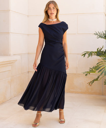 Vestido Imena elegante en azul marino